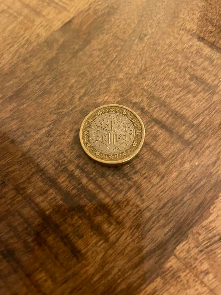 1 euromunt misslag Frankrijk 2001 zeldzaam/speciaal, Postzegels en Munten, Munten | Europa | Euromunten, Ophalen of Verzenden