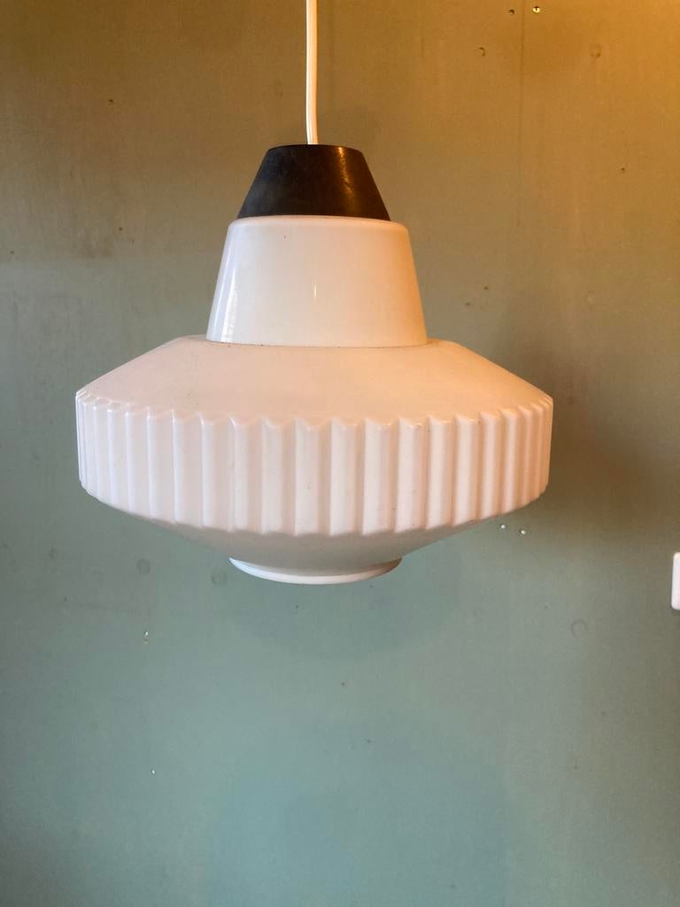 Philips louis kalff vintage glazen hanglamp, Huis en Inrichting, Lampen | Hanglampen, Gebruikt, Vintage, Ophalen of Verzenden