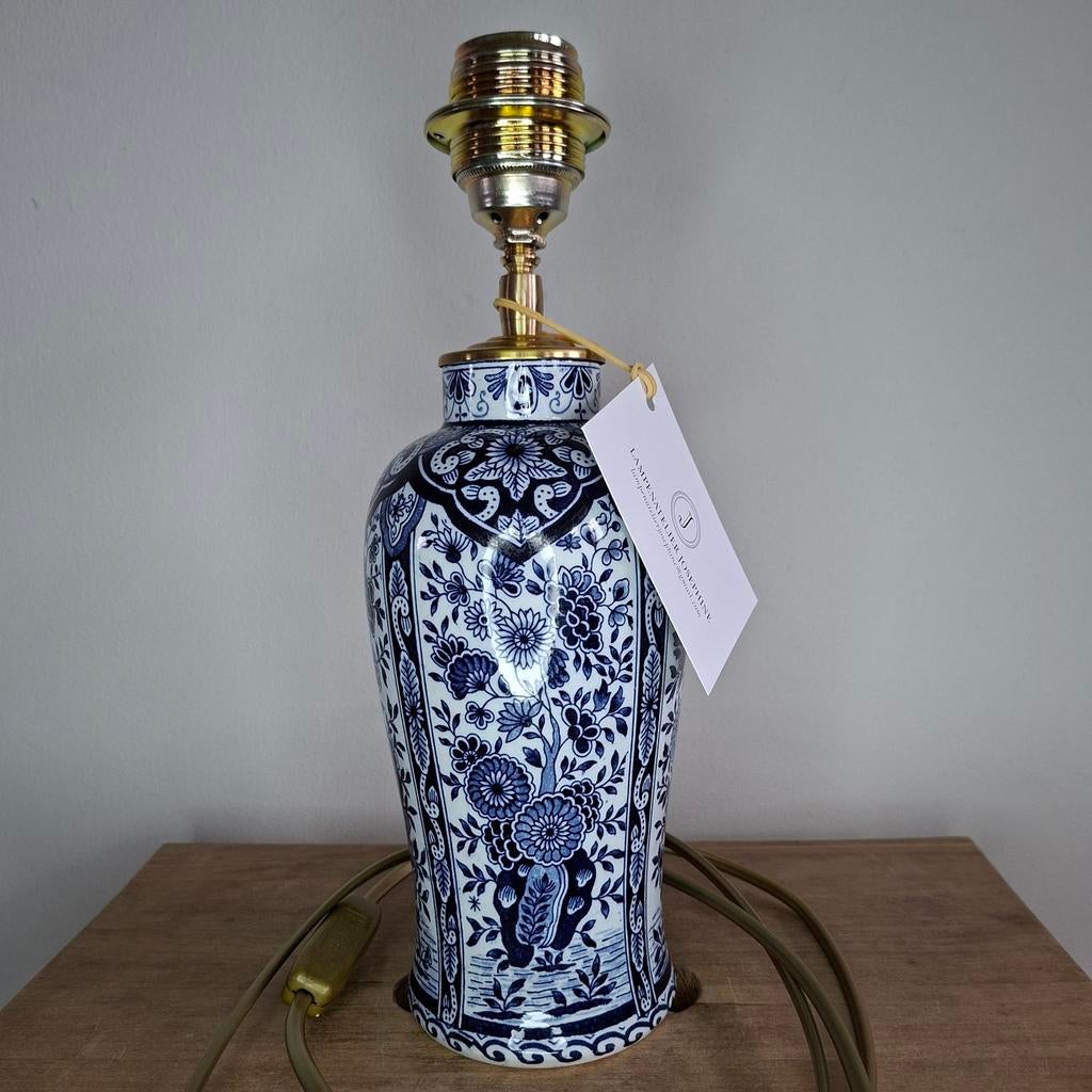 Handgemaakte lampenvoet van antieke Delfts blauwe vaas, Ophalen of Verzenden, Nieuw, Minder dan 50 cm