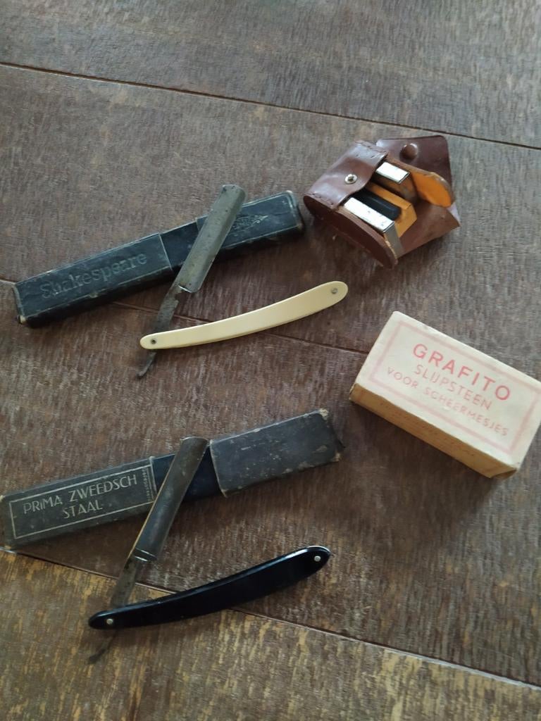 Antieke scheerset, Ophalen of Verzenden