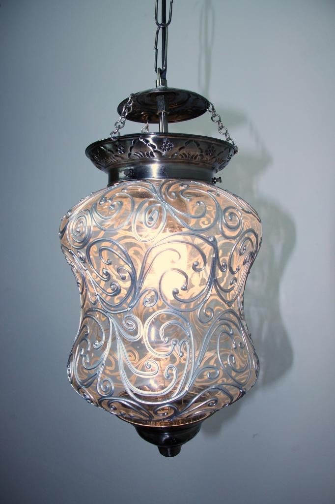 hanglamp krul motief, Ophalen of Verzenden, Nieuw, Glas, 50 tot 75 cm