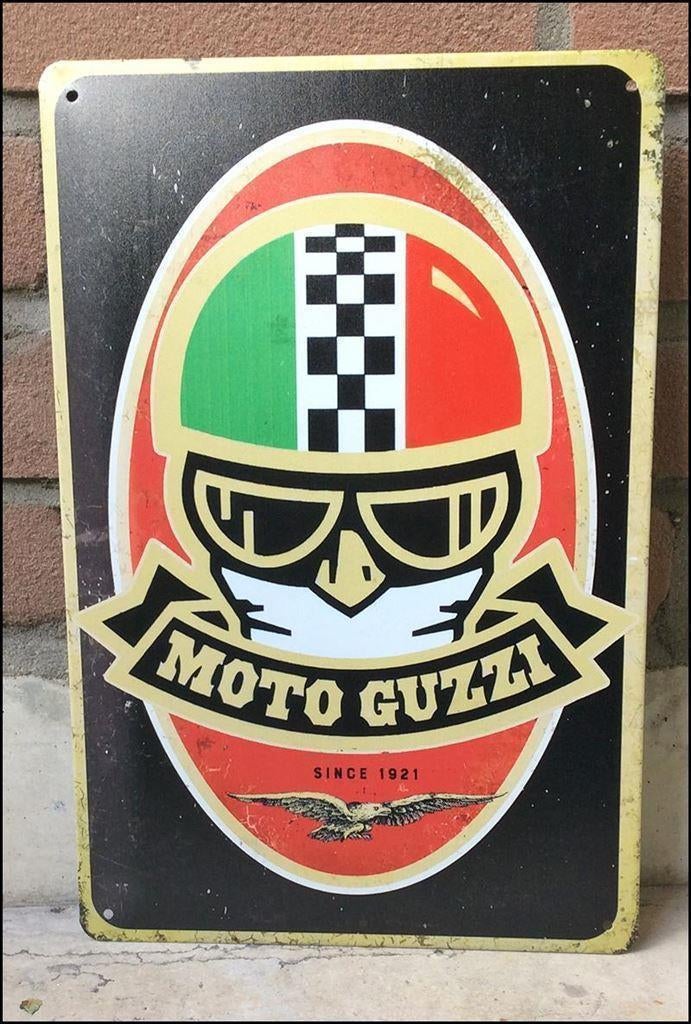 MOTO GUZZI Since 1921. RETRO Motor Metalen Reclamebord, Ophalen of Verzenden, Nieuw, Auto's