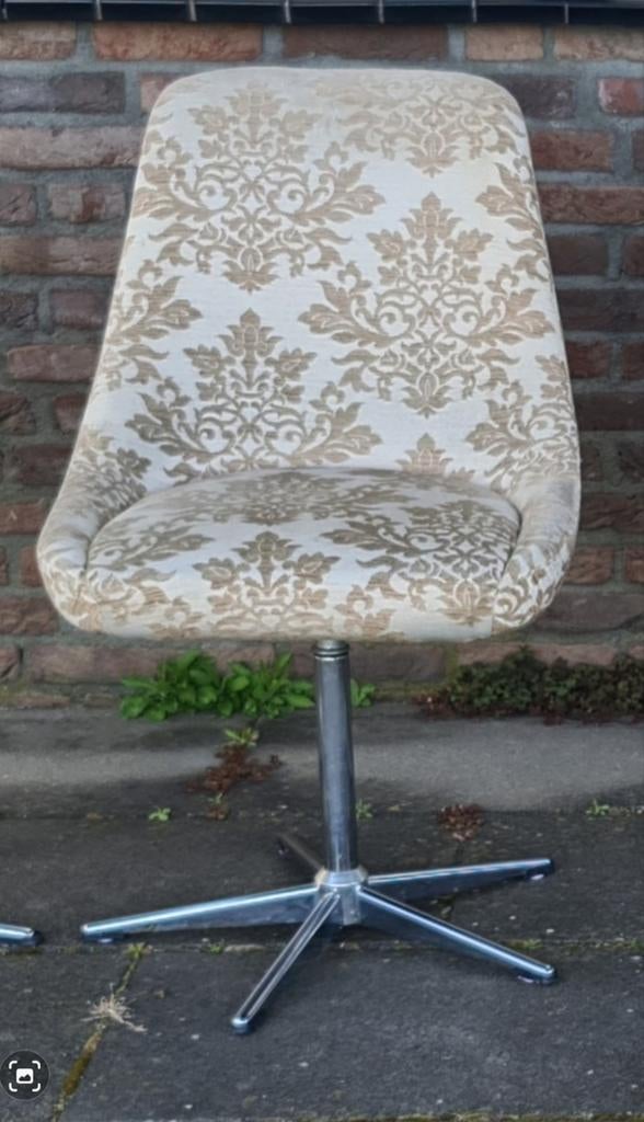 4x Eetkamerstoelen  Cocktailstoelen draaibaar met stervoet, Huis en Inrichting, Stoelen, Ophalen, Gebruikt, Stof