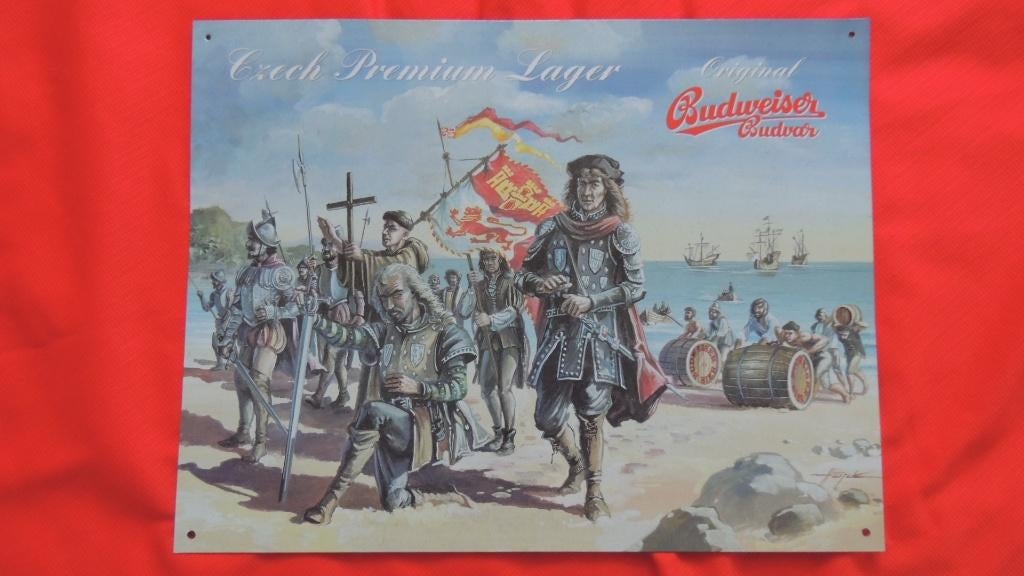 budweiser wandplaat metal, Ophalen, Reclamebord, Plaat of Schild, Overige merken