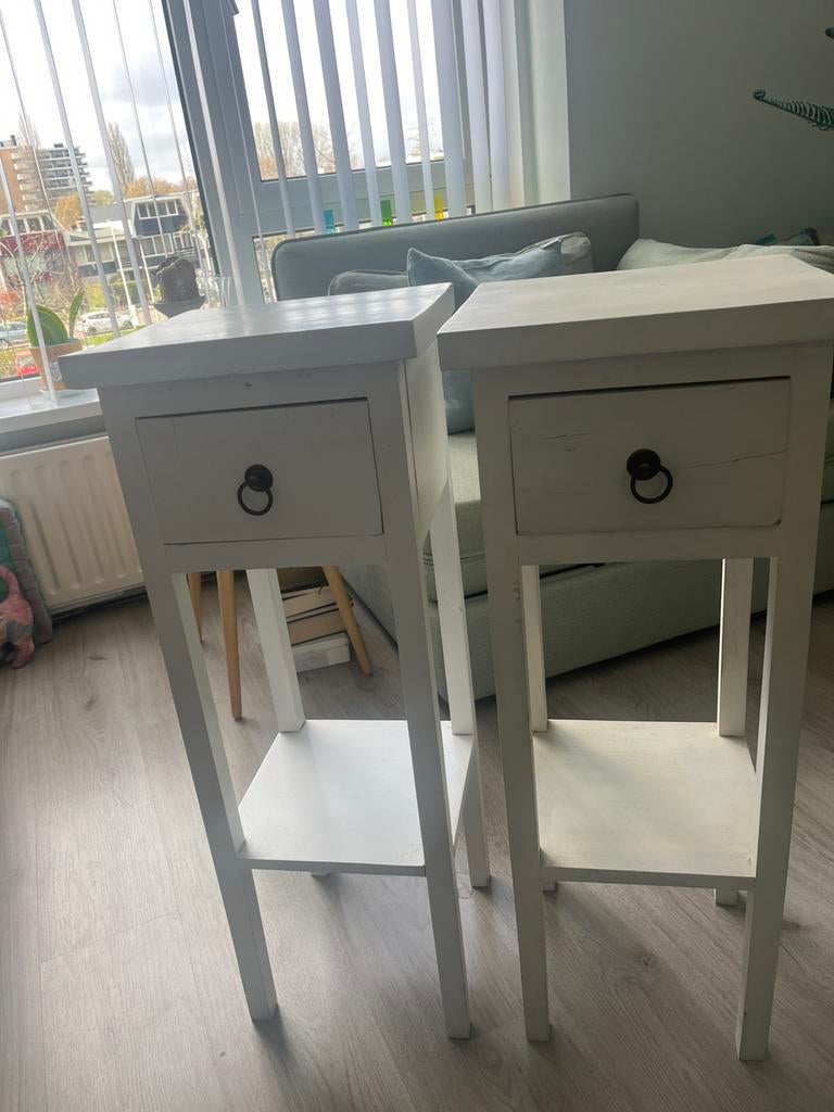 Witte tafeltjes, Minder dan 45 cm, Ophalen of Verzenden, Zo goed als nieuw, 70 cm of meer