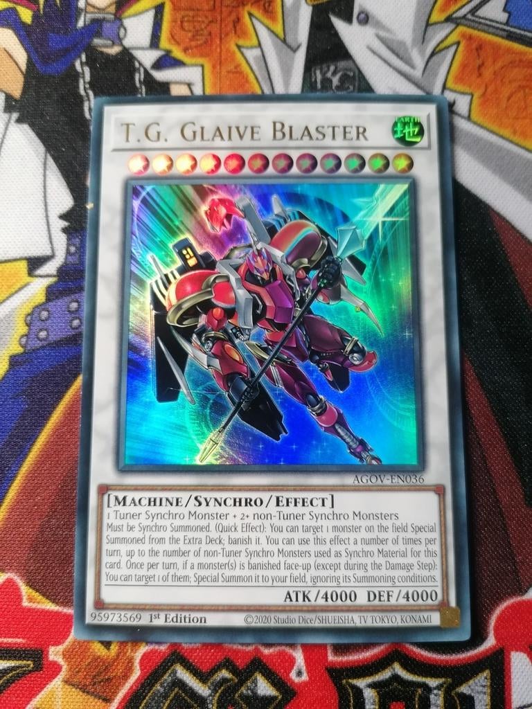 T.G. Glaive Blaster - Ultra Rare AGOV - Yu-Gi-Oh, Ophalen of Verzenden, Zo goed als nieuw, Foil