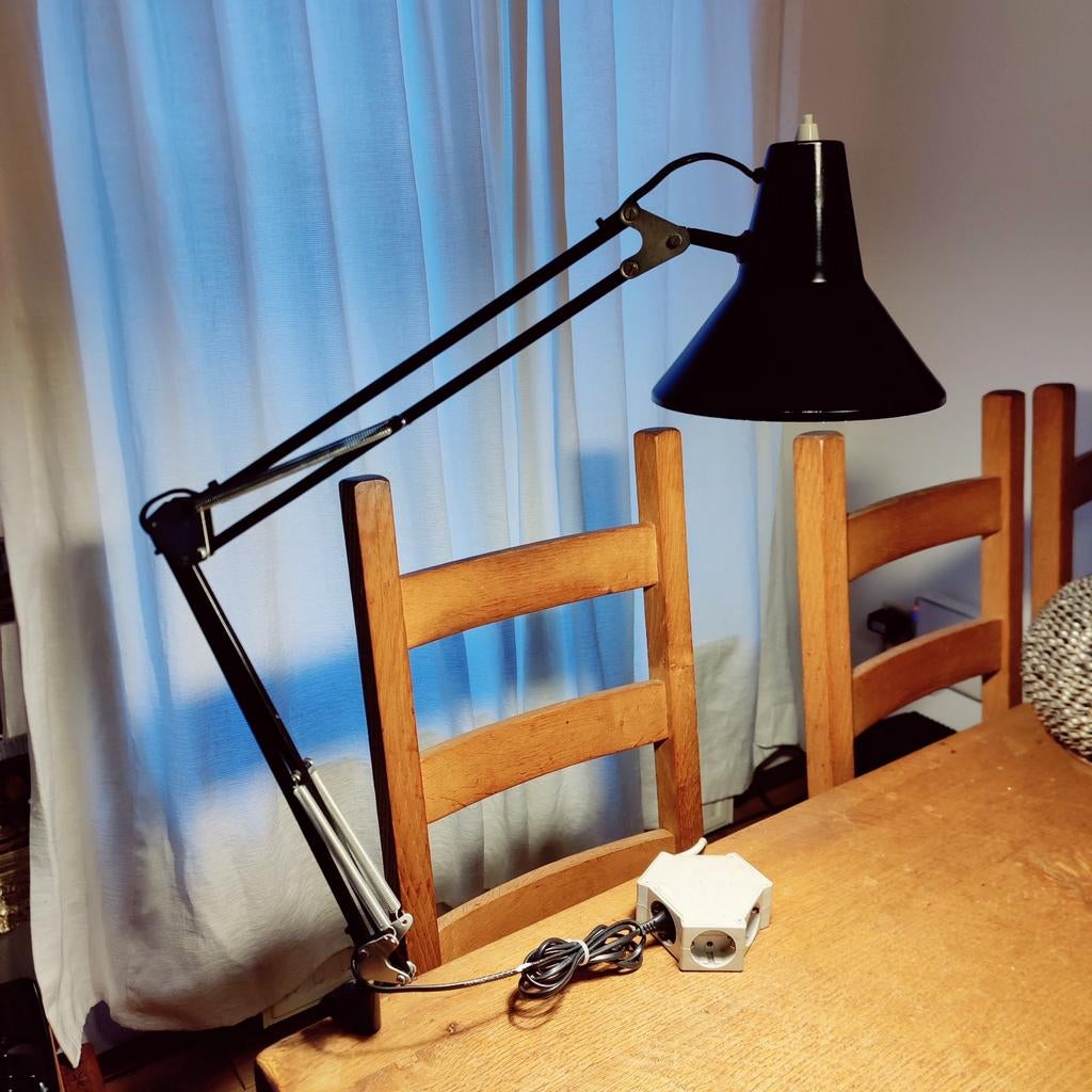 vintage jaren 80 architectenlamp, Huis en Inrichting, Lampen | Tafellampen, Overige materialen, Gebruikt, Vintage, Ophalen of Verzenden
