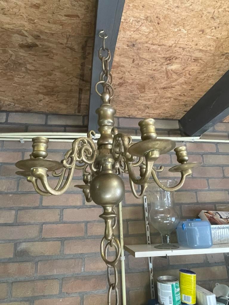 Kaarsenkroonluchters twee stuks, Ophalen of Verzenden, Brons