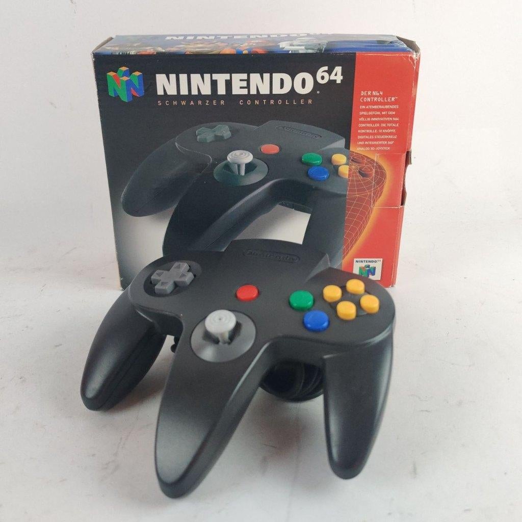 Nintendo 64 controller zwart in doos + memory kaart, Overige genres, 1 speler, Ophalen of Verzenden, Zo goed als nieuw