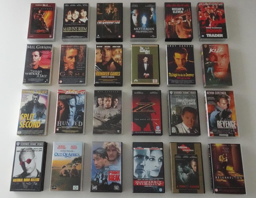 20 Actie / Thriller Films op VHS, Vanaf 16 jaar, Ophalen, Zo goed als nieuw, Actie en Avontuur