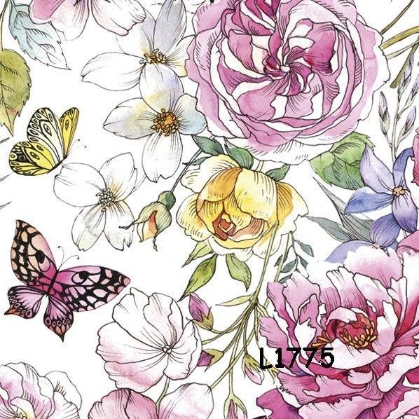 Servetten decoupage/bullet journal * bloemen L1775, Verzenden, Nieuw, Materiaal