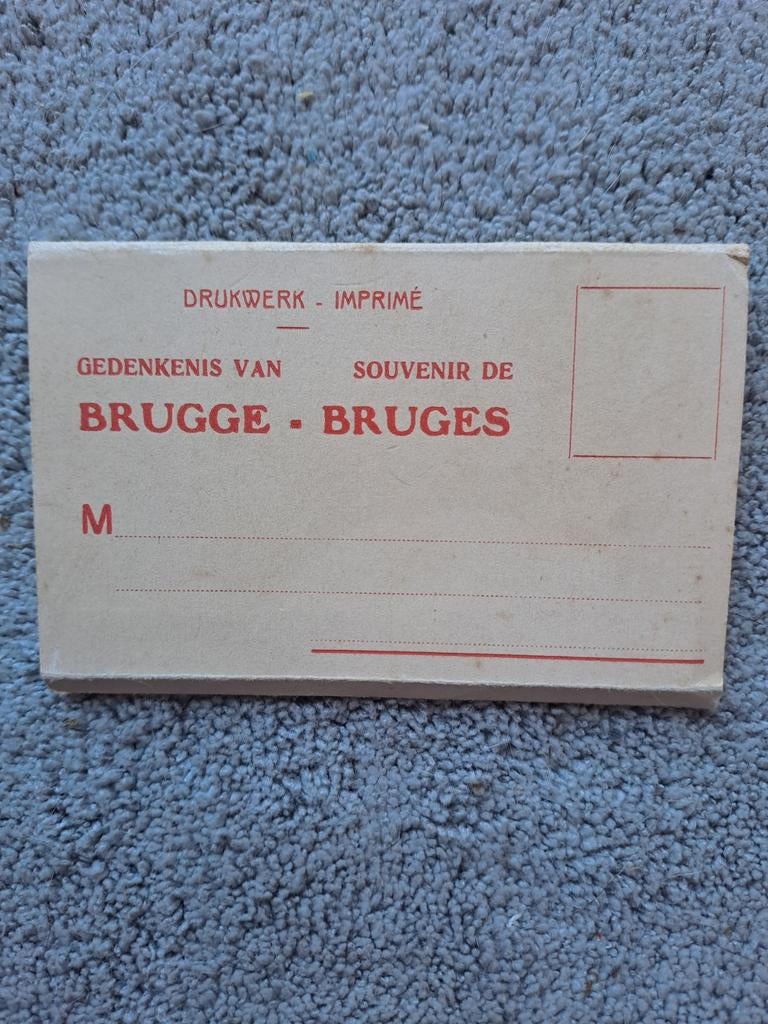 Vintage België accordeon foto's in souveniermapje van Brugge, Ophalen of Verzenden, Voor 1920, Ongelopen, België en Luxemburg