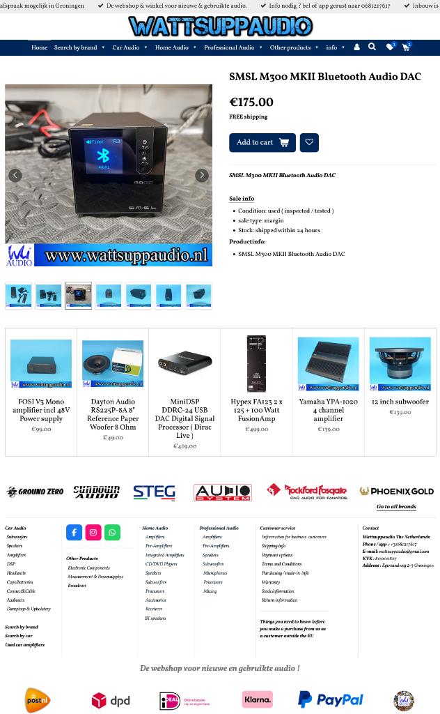 SMSL M300 MKII Bluetooth Audio DAC, Audio, Tv en Foto, Converters, Gebruikt, ., Ophalen of Verzenden, .