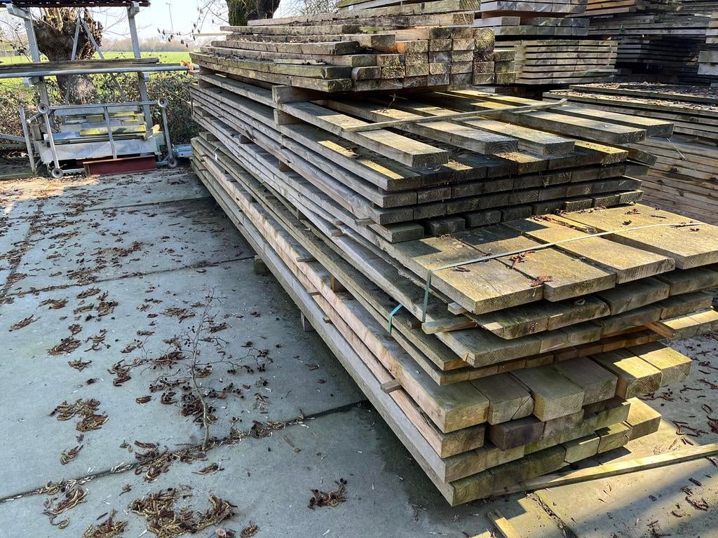 Grote partij vuren planken en balken, €950,-, Ophalen, Zo goed als nieuw, 250 cm of meer, Balken