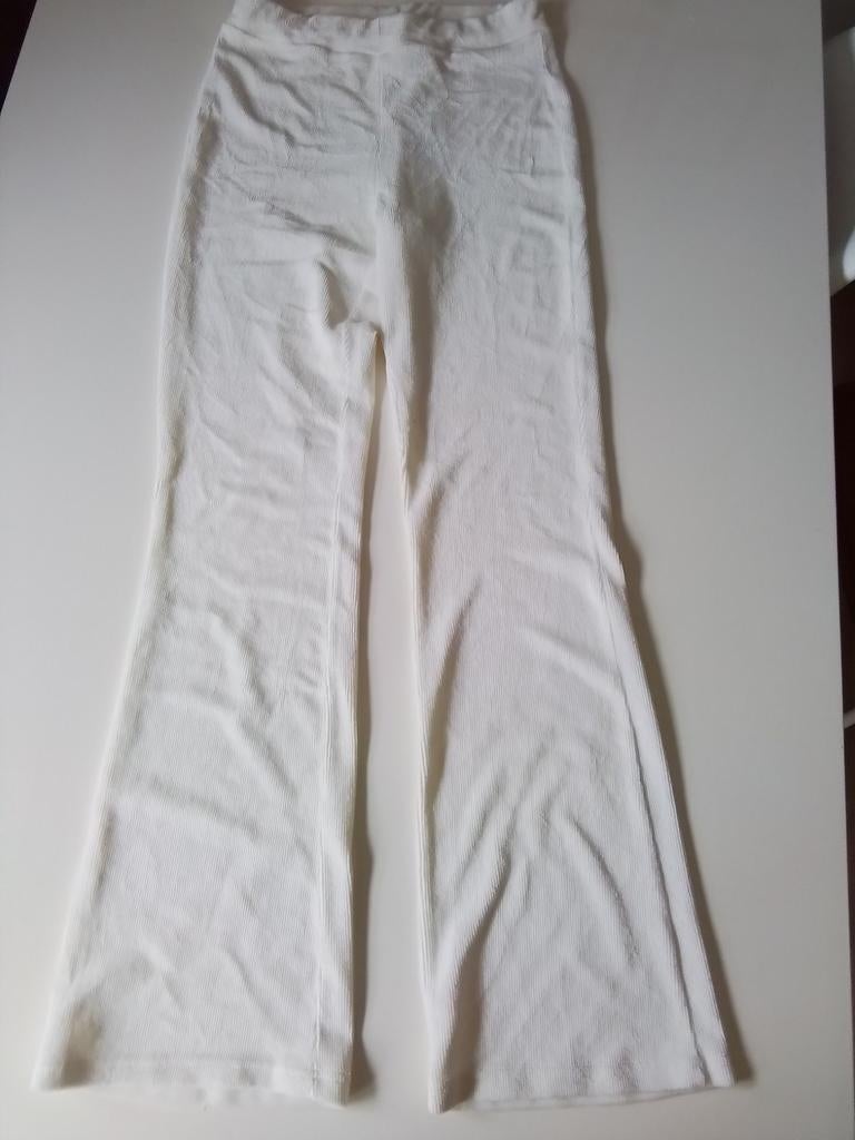 Nieuwe Jin Jinny Rolinda rib broek in off white, maat L, Maat 38/40 (M), Wit, Nieuw, Ophalen of Verzenden