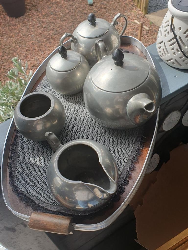 Rembrandt Tiel Holland tinnen theeservies, Ophalen of Verzenden