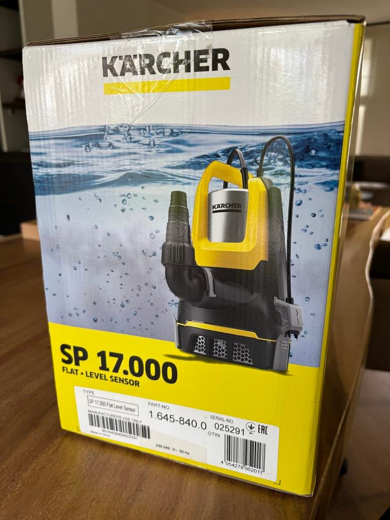 Nieuwe Kärcher SP 17.000 Flat Level Sensor dompelpomp, Tuin en Terras, Waterpompen, Nieuw, Elektrisch, Dompelpomp, Ophalen of Verzenden