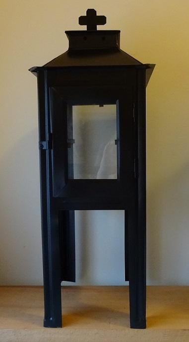 Graflantaarn, grafverlichting, staal, Tuin en Terras, Buitenverlichting, Nieuw, Minder dan 50 watt, Batterij, Ophalen of Verzenden