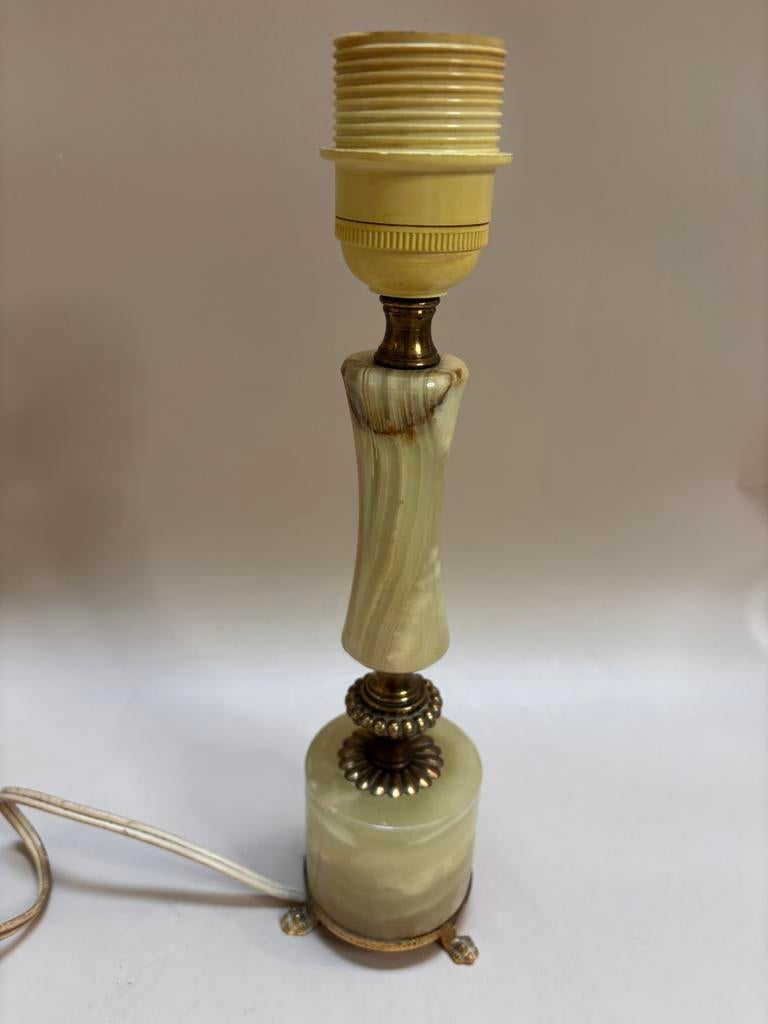 Vintage lampenvoet, onyx marmer en messing, Antiek en Kunst, Ophalen of Verzenden