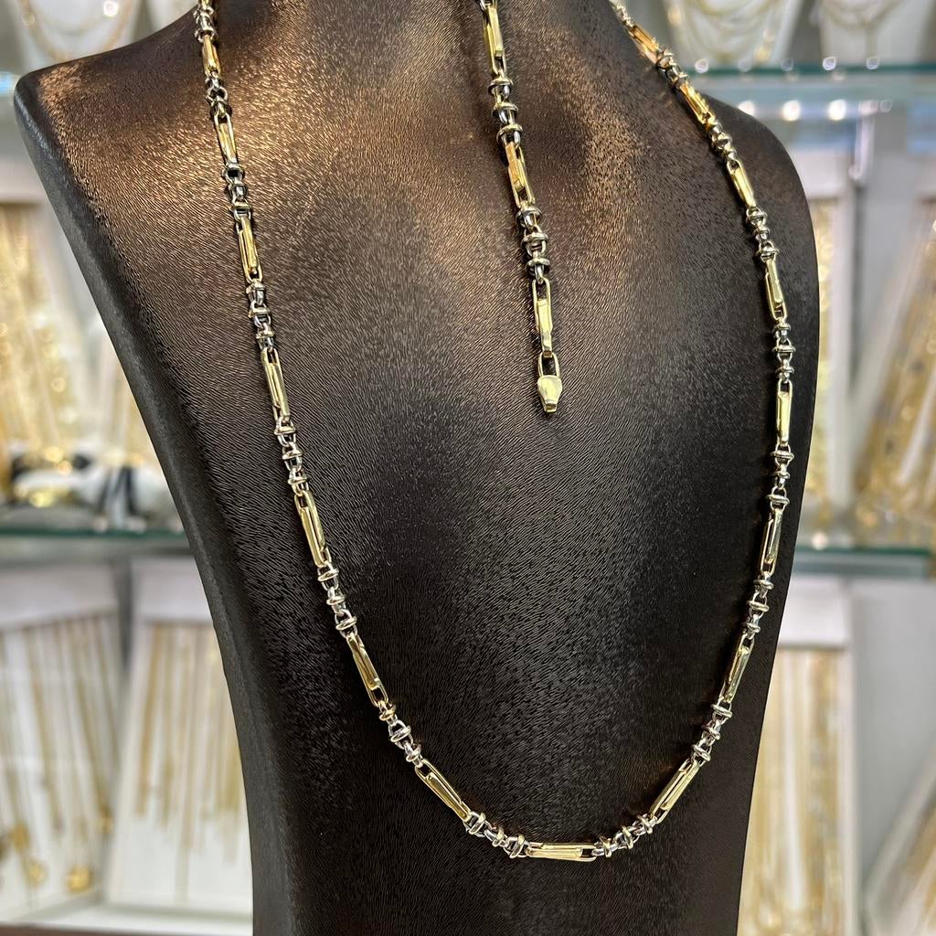 14k gouden ketting met armband set monte carlo, Ophalen of Verzenden, Zo goed als nieuw, Goud