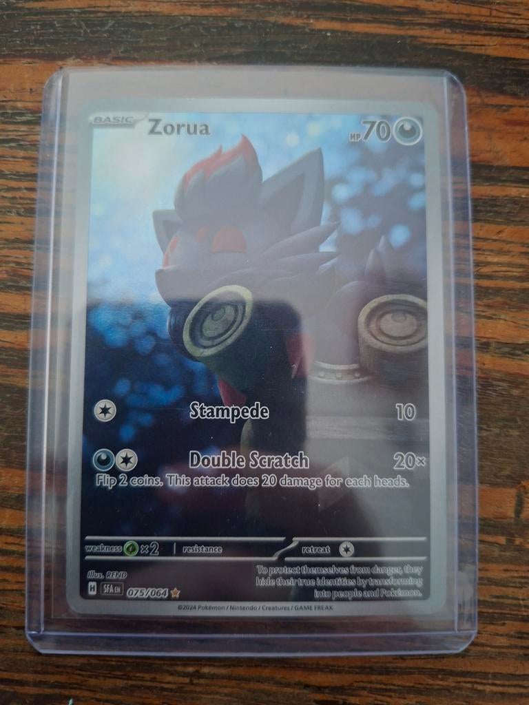 Zorua Pokemon Kaart 075/064 shrouded fable, Ophalen of Verzenden, Zo goed als nieuw, Losse kaart