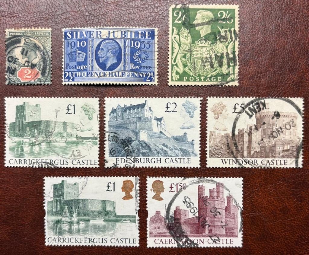 leuke selectie Engeland klassiek + hoge waarden, Verzenden, Gestempeld