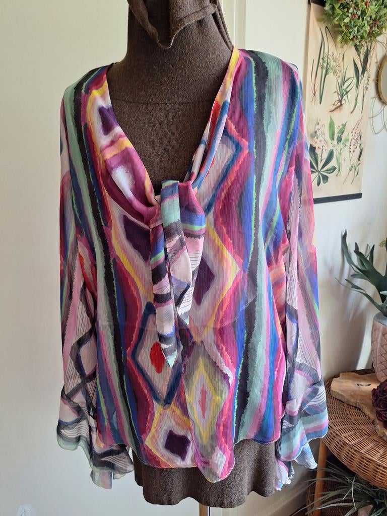 Voile blouse maat m l, Ophalen of Verzenden, Zo goed als nieuw, Maat 42/44 (L), Overige kleuren