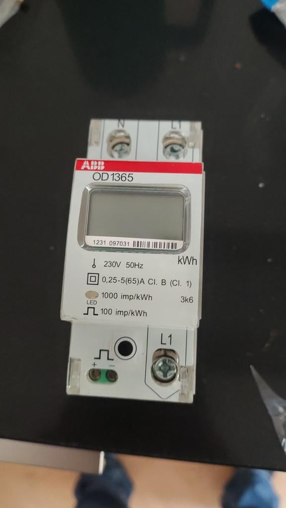 ABB OD1365 1-fase kWh meter - Energiemeter, Ophalen of Verzenden