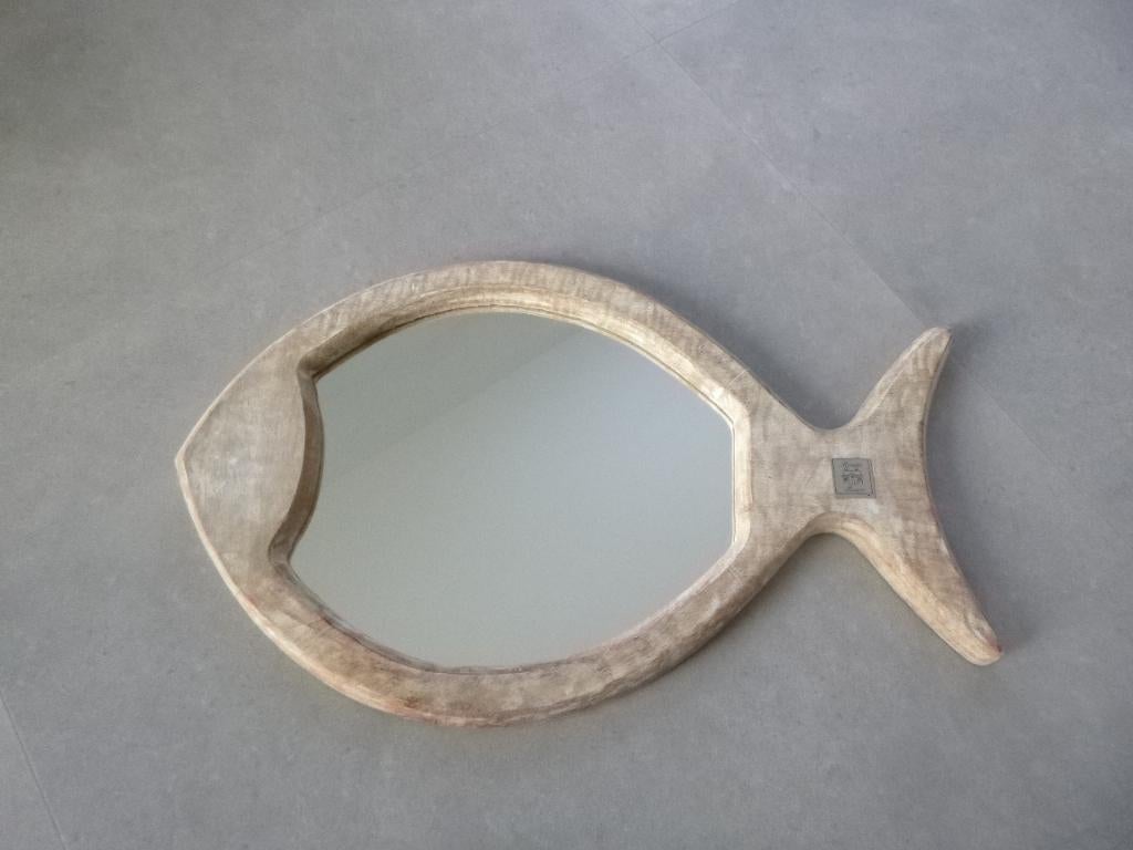 Riviera maison vis spiegel afm. 30x51 cm,  in nette staat, Huis en Inrichting, Woonaccessoires | Spiegels, Ophalen of Verzenden