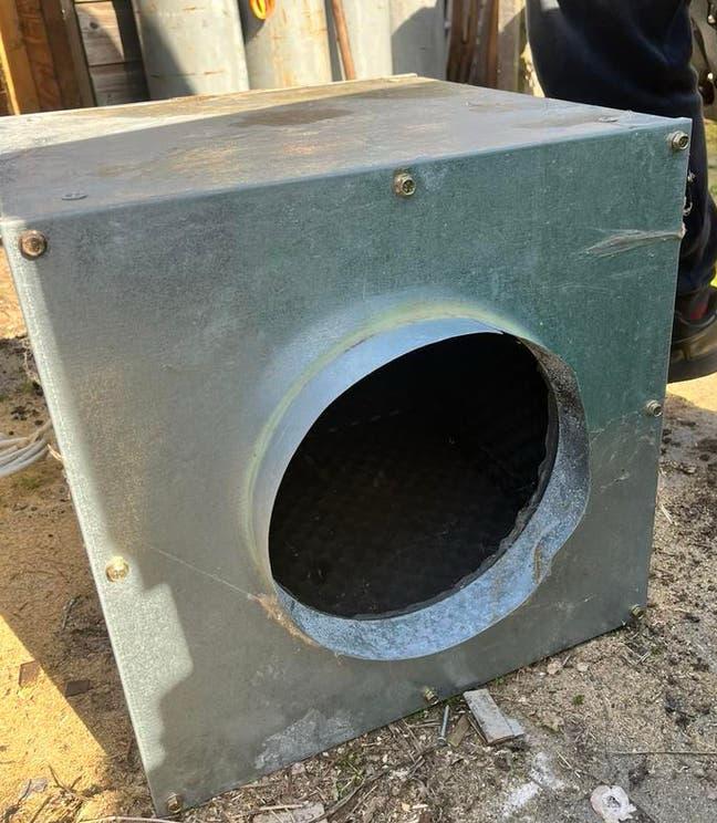 industriële ventilator / boxventilator klein *ophalen*, Witgoed en Apparatuur, Afzuigkappen, Zo goed als nieuw, Wandschouwkap