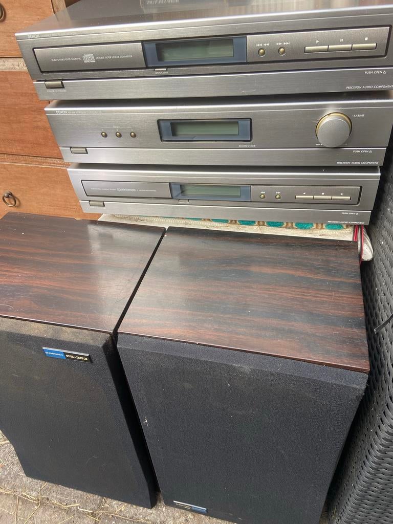 Denon DR-210 Cassette/CD speler met gratis Pioneer speakers, Gebruikt, Denon, Tuner of Radio, Losse componenten