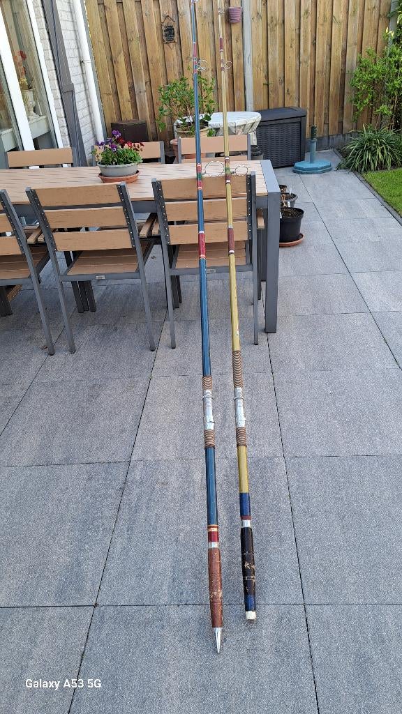 Vintage Zeevis hengels, Watersport en Boten, Hengelsport | Zeevissen, Ophalen, Gebruikt, Werphengel