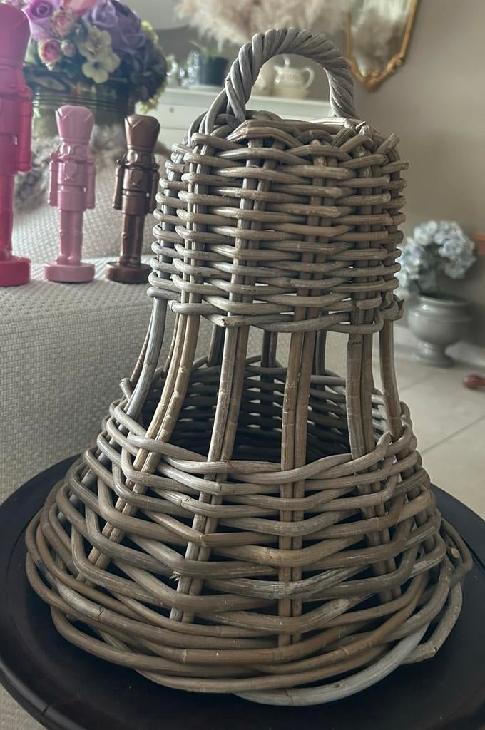 Rotan klok sfeervolle decoratie 40 cm, Ophalen of Verzenden, Zo goed als nieuw