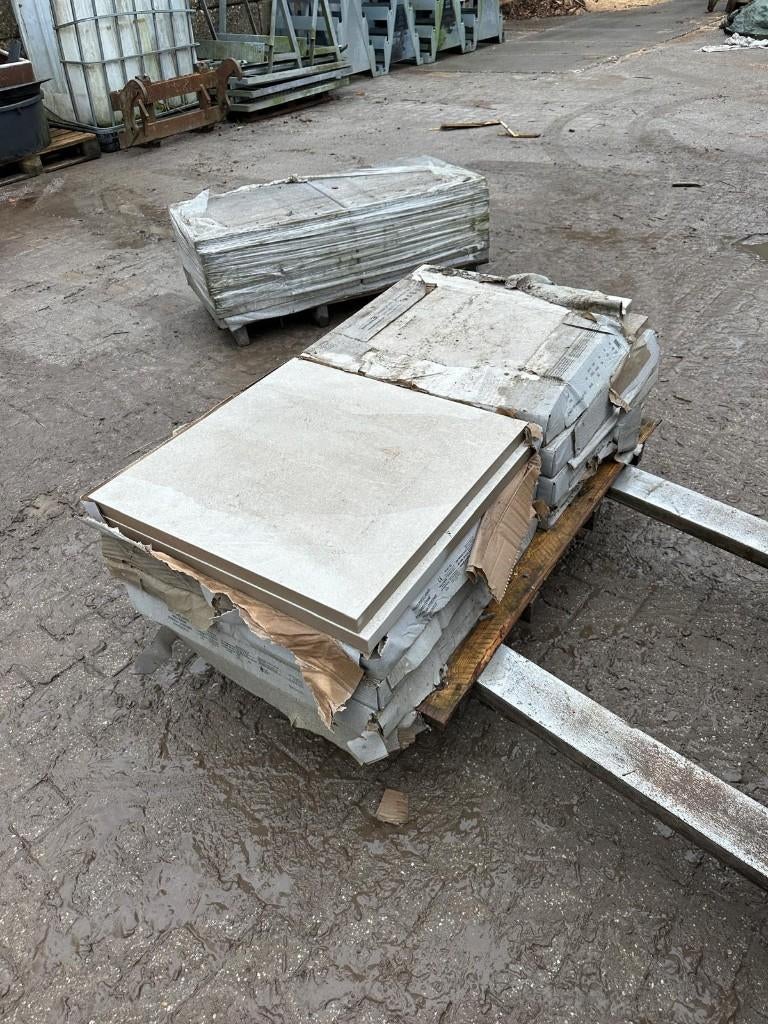 5,76m² Keramische tegel 60x60x3 Slate Sand, Ophalen, Keramiek, Nieuw, 5 tot 10 m²