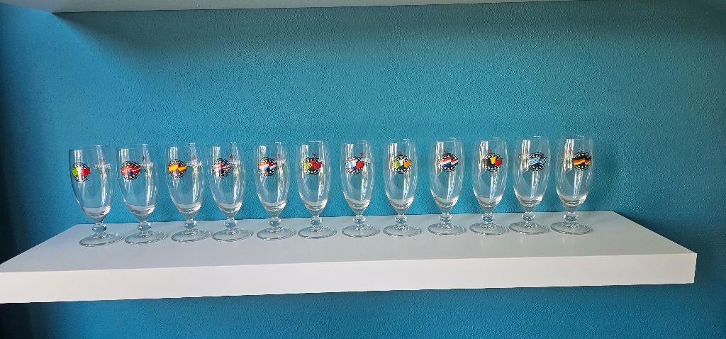 12x Heineken Europa 1992 glazen. Complete serie., Verzamelen, Ophalen of Verzenden, Nieuw, Glas of Glazen, Heineken