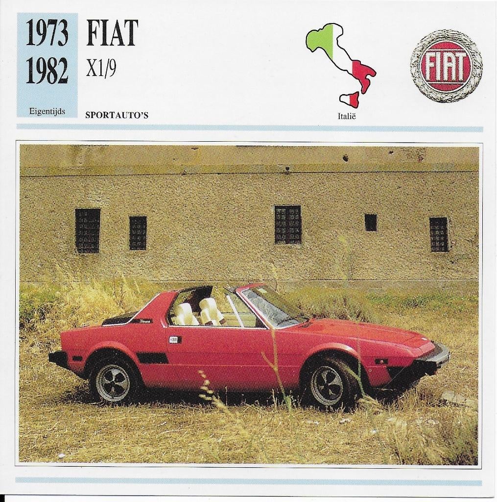 Ma777 autokaart fiat x1/9, Ophalen of Verzenden, Zo goed als nieuw, Auto's