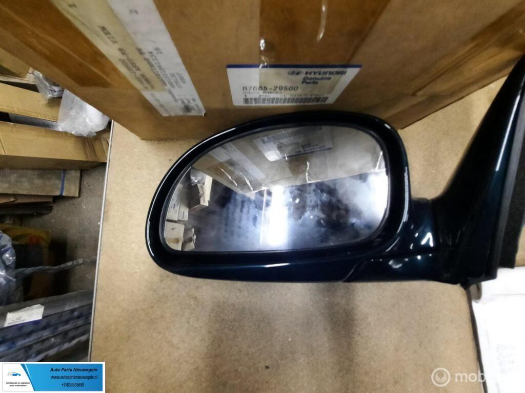 Buitenspiegel links blauw Hyundai Lantra ('95-01), Nieuw, Ophalen of Verzenden, Hyundai, Hyundai