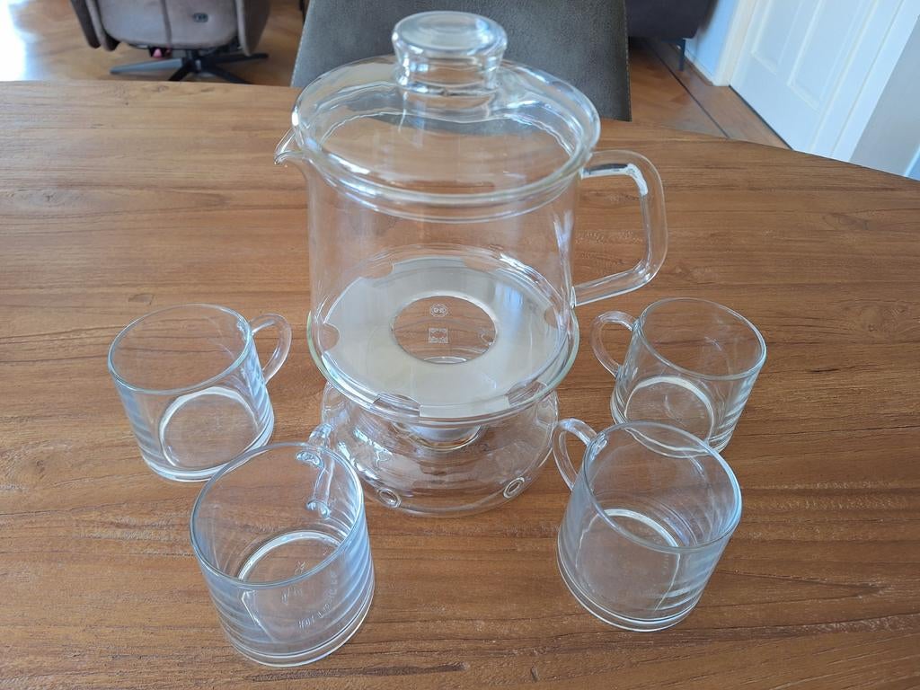 Theeset, servies Pickwick Douwe Egberts, Ophalen of Verzenden, Glas, Overige stijlen, Glas of Glazen