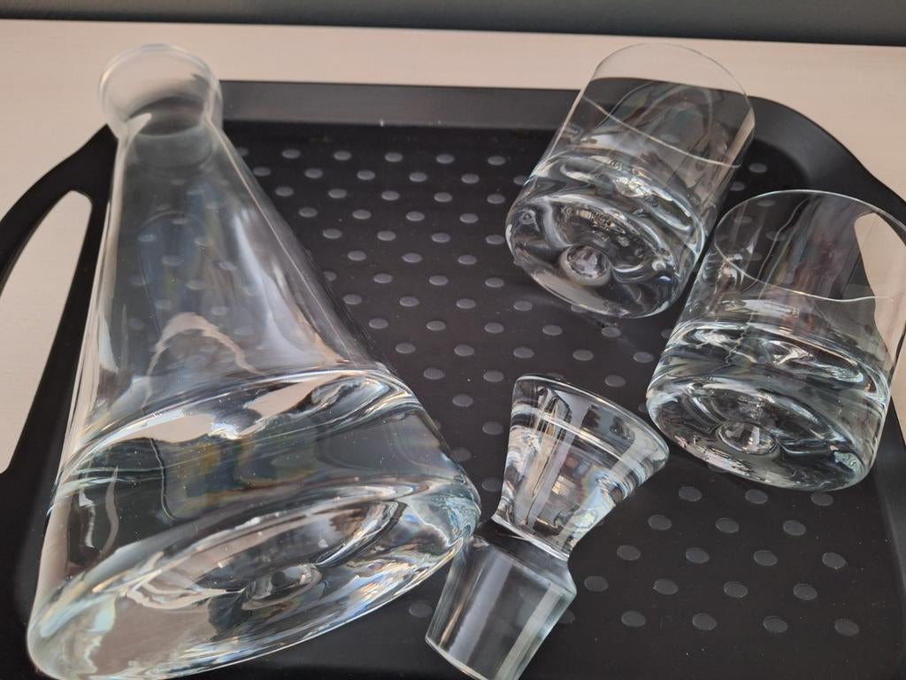 Karaf met twee glazen, Antiek en Kunst, Antiek | Glas en Kristal, Ophalen of Verzenden