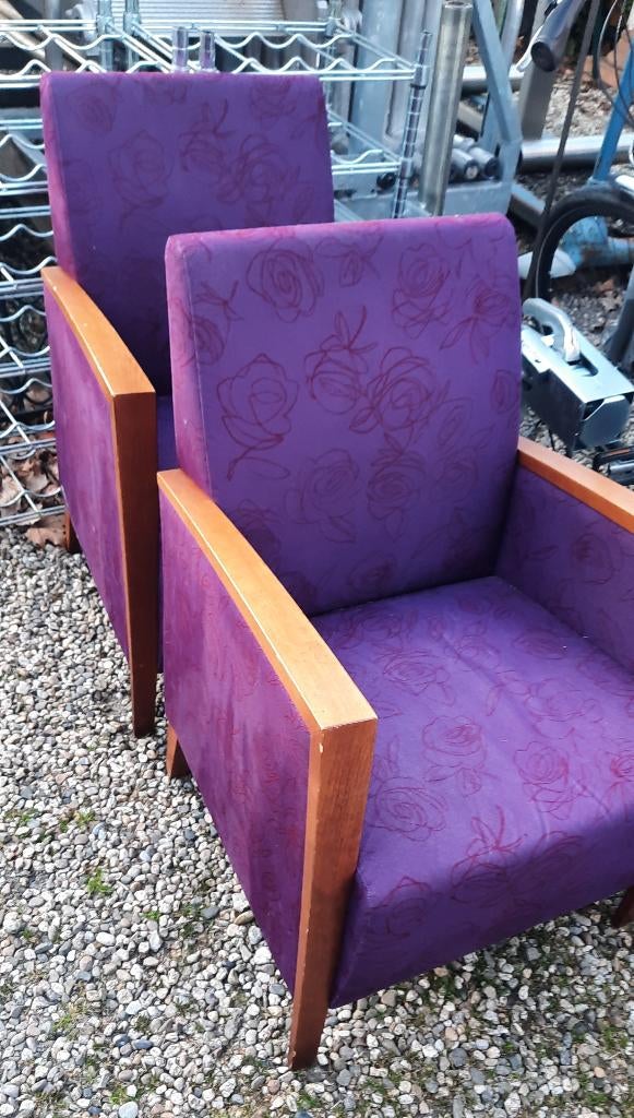 Retro Fauteuils / 2 stuks, Ophalen, Gebruikt, 75 tot 100 cm, Pellikaan