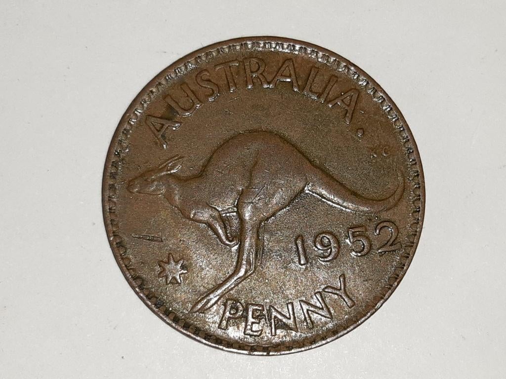 Australische Penny Munt met Kangaroo 1952, Ophalen of Verzenden, Losse munt