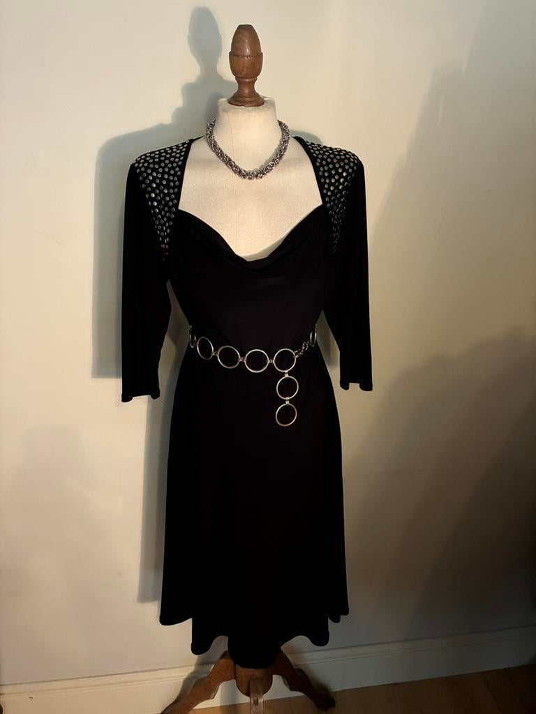 FRANK LYMAN DESIGN DRESS BLACK, Verzenden, Zwart, Maat 42/44 (L), Zo goed als nieuw