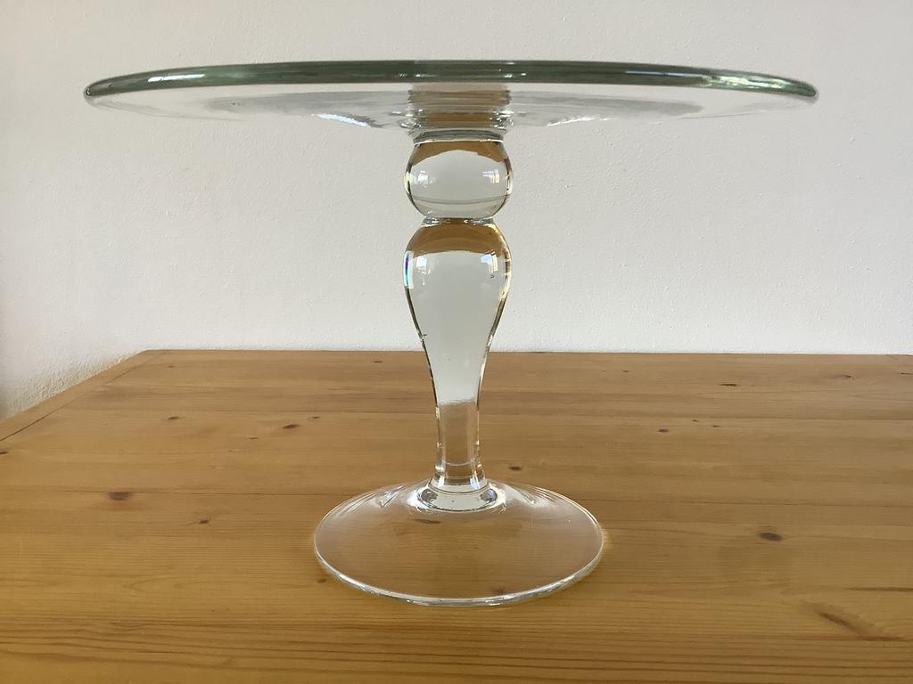 Oud glazen taartplateau taart plateau high tea brunch, Antiek en Kunst, Ophalen of Verzenden