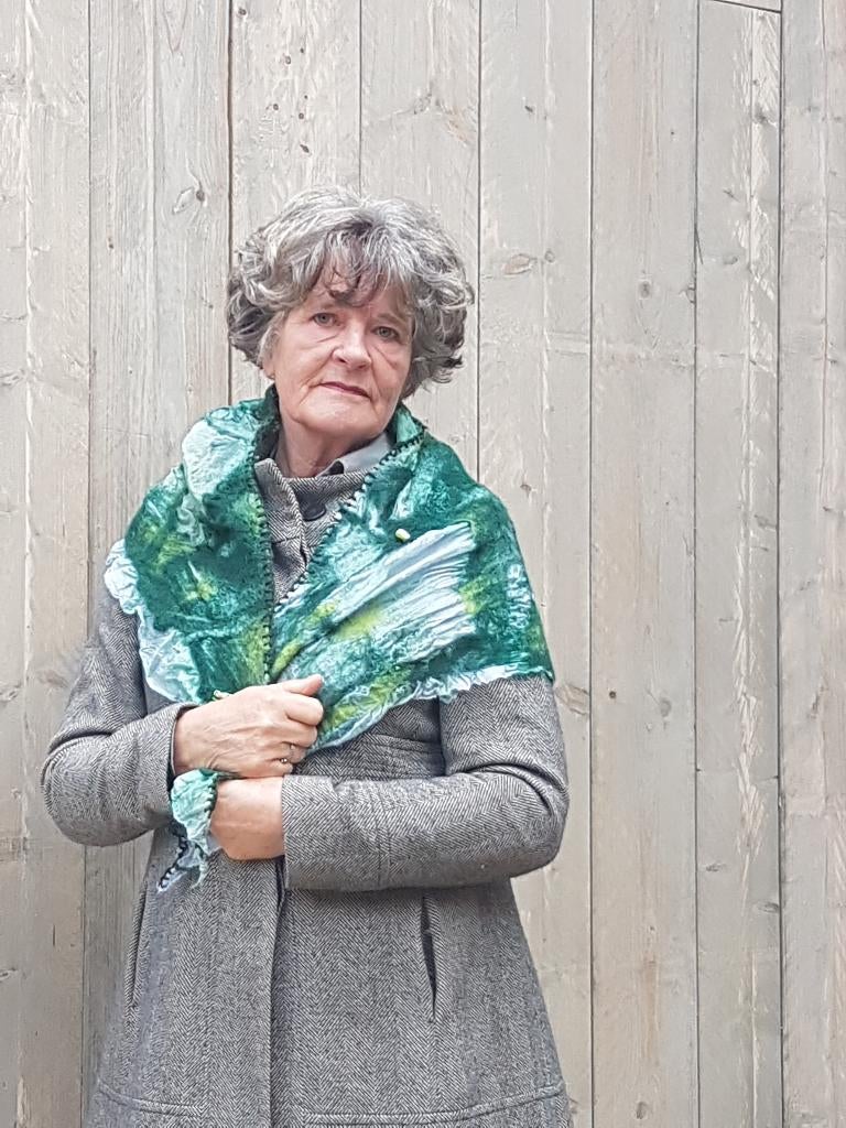 sjaal shawl handgemaakt zijde, Maat 38/40 (M), Verzenden, Sjaal, Florentine