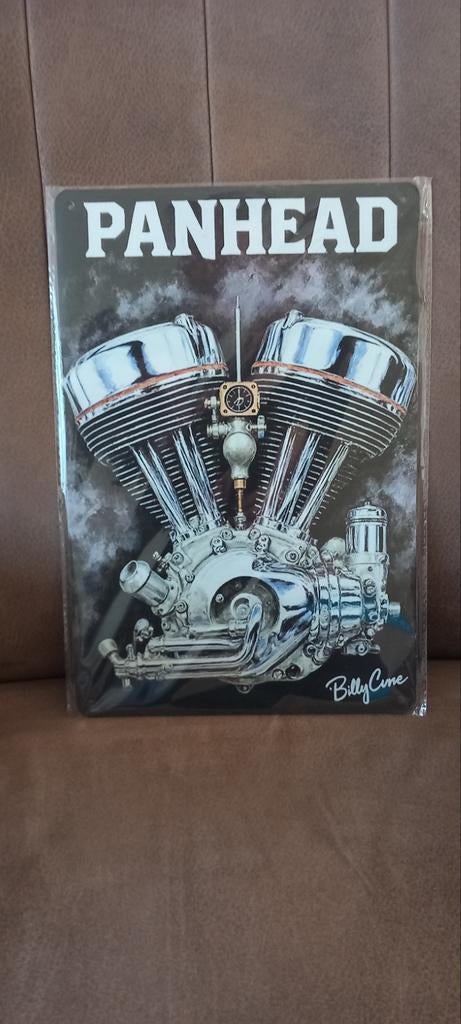 Nieuw Blikken Bord 20x30 cm Harley Davidson Panhead, Verzamelen, Ophalen of Verzenden, Nieuw, Motoren