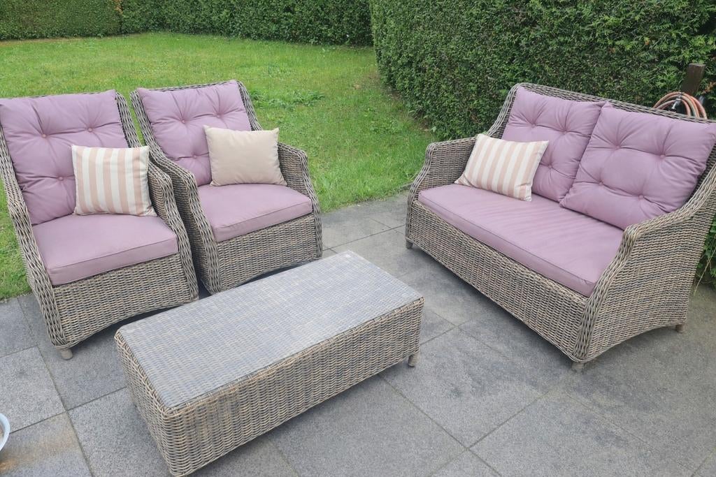 Mooie stevige kleine tuinset - Bois Le Duc met kussens, Ophalen, Bank, 4 zitplaatsen, Tuinset