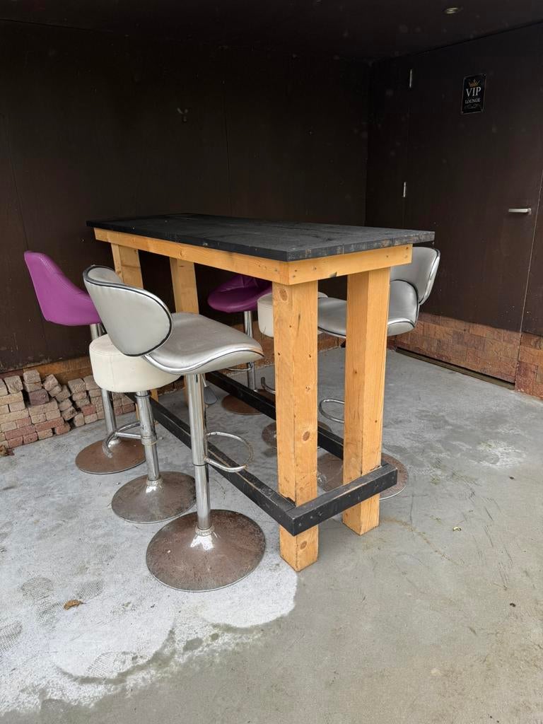 Bartafel met 6 barkrukken, Ophalen, Gebruikt, Inclusief barstoelen