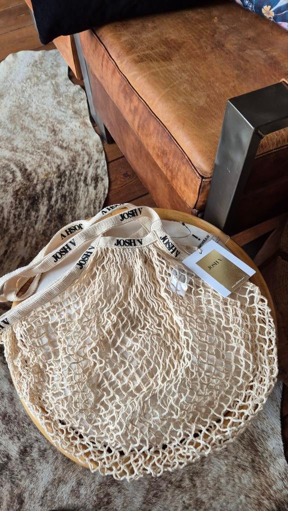 Inaya tas JOSH V ecru nettas katoen nieuw met kaartjes, Ophalen of Verzenden, Nieuw, Overige kleuren, Overige typen