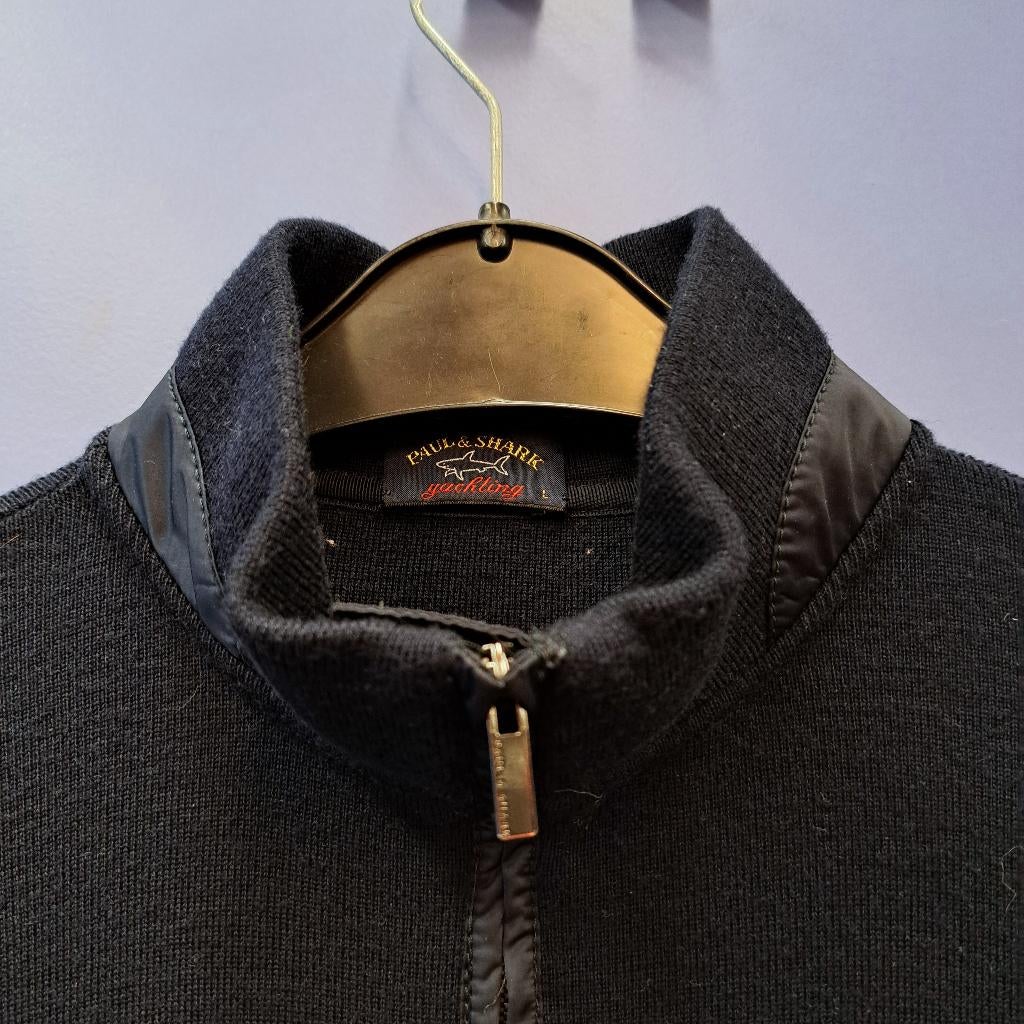 Paul & Shark blauw wollen vest met gladde details L nr 50408, Paul & Shark, Blauw, ., Maat 42/44 (L)