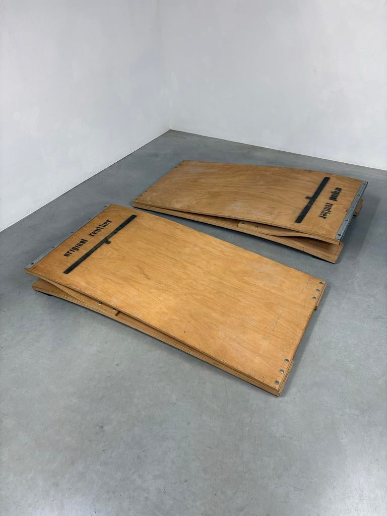 Vintage houten springplank System Reuther, Ophalen, Gebruikt, Bruin, Materiaal